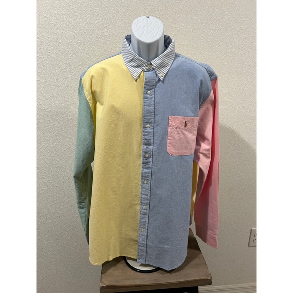 Polo Ralph Lauren Other - Polo Ralph Lauren Mens XXL Colorblock Oxford Button Down Shirt Pastel Multi NEW